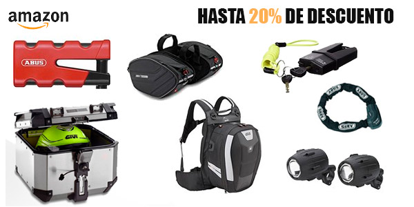 Hasta un 20% de descuento en artículos para moto en Amazon España 