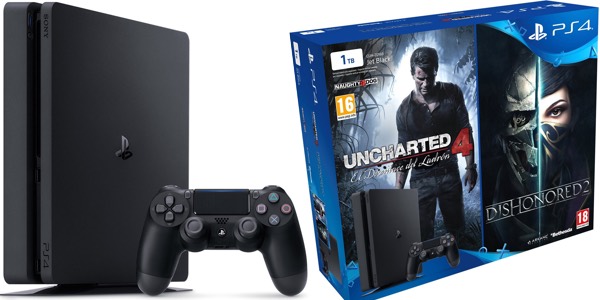 Pack PS4 Slim 1TB Uncharted 4 Dishonored 2