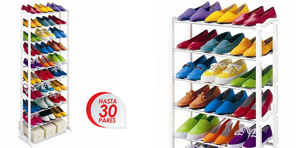 Blanco / Color Zapatero para hasta 30/ pares de zapatos/ 