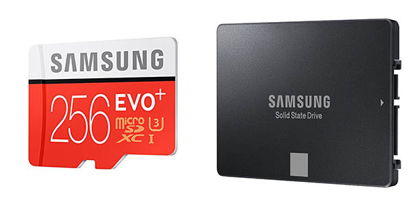 Disco SSD Samsung de 120 GB + microSDXC Plus de 256 GB