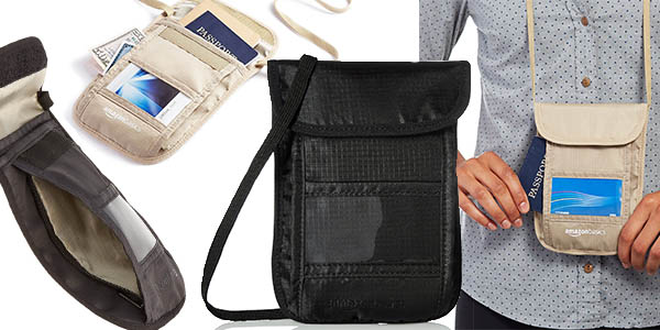 bolso con compartimentos para guardar documentos y pasaporte en tus viajes