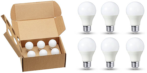 conjunto 6 bombillas E27 AmazonBasics baratas