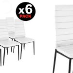 Pack de 6 sillas de comedor tapizado blanco baratas en eBay