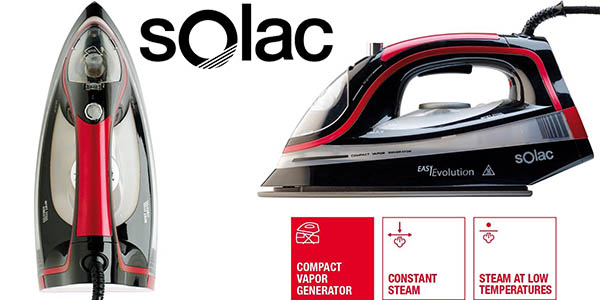 ▷ SÓLO HOY: Plancha de vapor compacta Solac Easy Evolution por sólo 39,99€  con envío gratis (43% de dto.)
