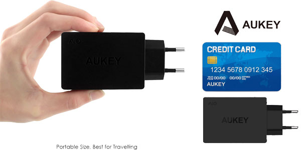 Cargador USB 4 puertos con tecnología AiPower Aukey barato en Amazon España