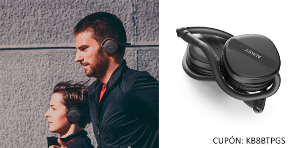 Auriculares deportivos Bluetooth Aukey plegables rebajados con cupón en Amazon