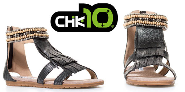 Chika10 sandalias Qatar01 negro mujer baratas