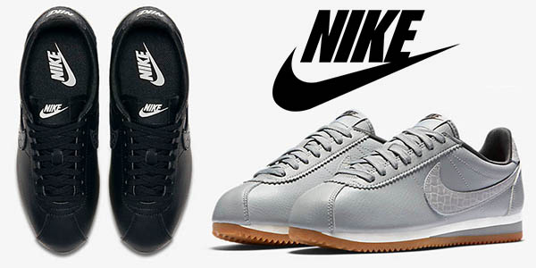 Nike Classic Cortez Leather Lux en gris y negro tallas unisex baratas