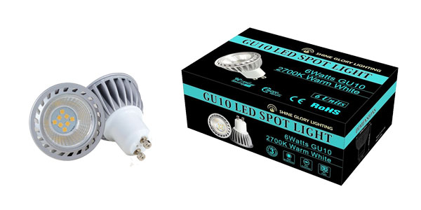 Pack 6 bombillas LED GU10 de 6W chollo en Amazon