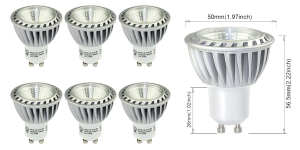 Pack 6 bombillas LED GU10 de 6W chollo en Amazon España