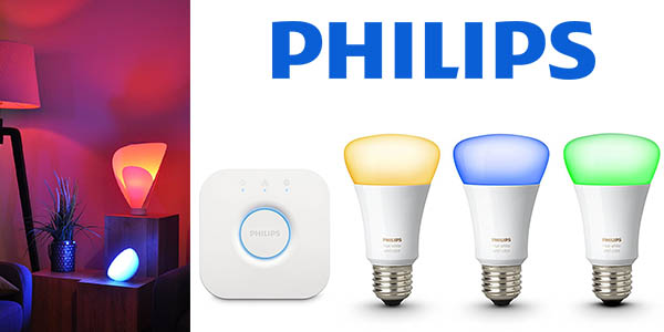 Pack Philips Hue 3 bombillas inalámbricas clase A baratas