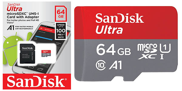 Tarjeta microSDXC SanDisk Ultra de 64 GB A1