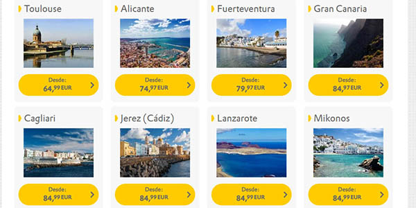 buscar destinos vuelos en Europa con Vueling