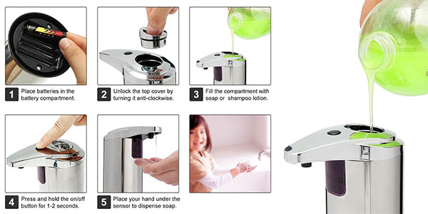 dosificador de gel para manos para cocina o baño con gran relación calidad-precio