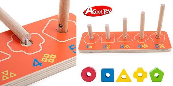 Juguete educativo Acooltoy Stacker de piezas geométricas de colores rebajado
