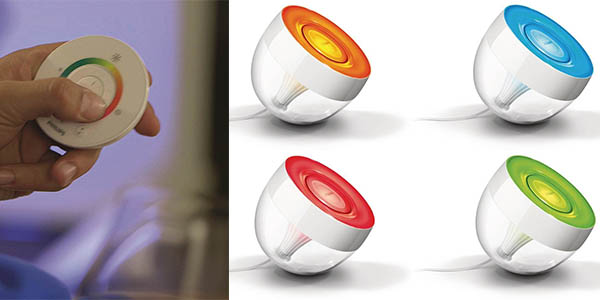 lámpara de sobremesa con luz de colores Philips LivingColors Iris con mando a distancia