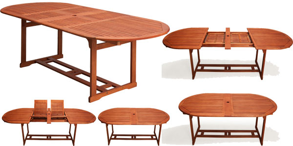 Mesa de jardín de madera de eucalipto Moreno de Tisch chollo en eBay