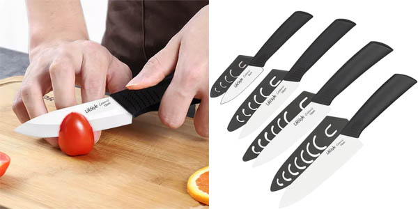 Pack 4x cuchillos LifeStyle de cerámica con fundas
