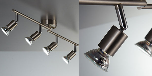 Lámpara de techo LED B.K. Licht con 4 focos orientables y bombillas de bajo consumo al mejor precio