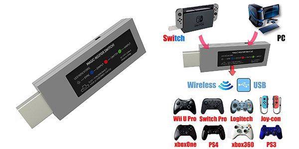 Adaptador Magic-NS para mandos de consola en Nintendo Switch y PC barato