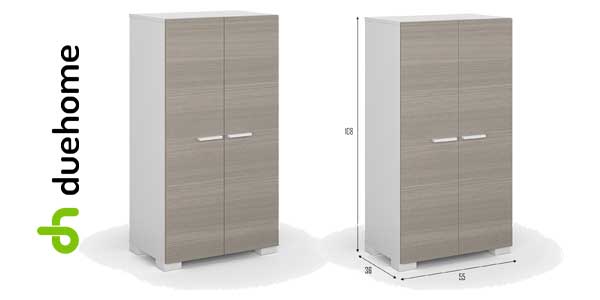 Mueble armario zapatero multiusos con 7 estantes en color blanco y fresno chollo en eBay