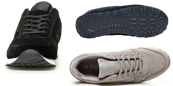 bambas de terciopelo combinables para hombre cómodas Black Barred Chaussures