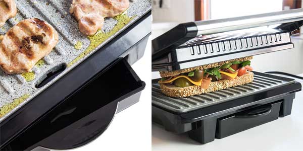 Sandwichera grill Panini 2 en 1 con asador de piedra RockStone de 1000W chollazo en eBay