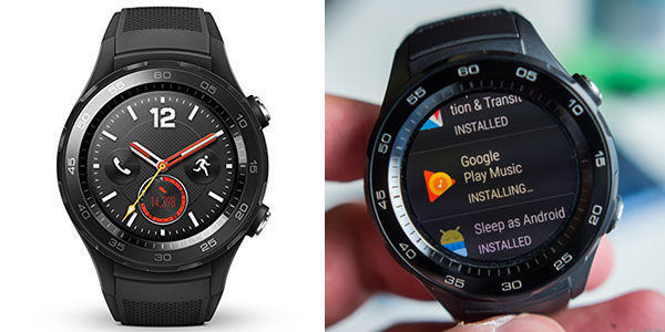 Smartwatch Huawei 2 4G negro con Bluetooth, GPS y Wi-Fi rebajado