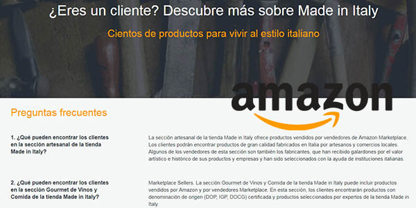 condiciones y características de la tienda Made in Italy de Amazon