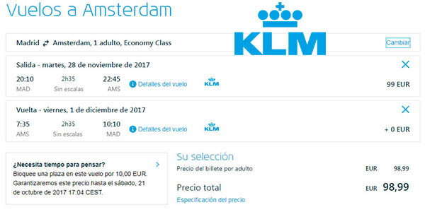 vuelos baratos a Ámsterdam aeropuertos España en invierno 2017