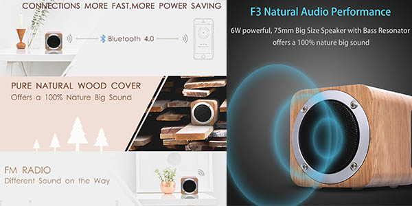 altavoz Bluetooth de madera Zenbre con gran relación calidad-precio
