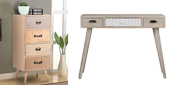 selección de muebles de diseño rústico original con gran relación calidad-precio