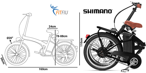 Bicicleta eléctrica plegable Fitfiu BIE0002B Compact de 36v y 250w rebajada