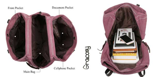 Bolsos Tote en tejido de algodón con 3 compartimentos disponibles en 7 colores chollo en Amazon Moda