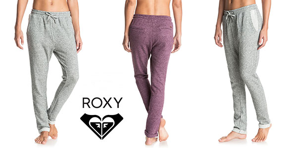 Pantalones de chándal Roxy Signature Feeling en gris y en morado para mujer rebajado
