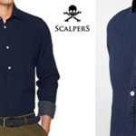 Camisa polera Scalpers azul para hombre barata