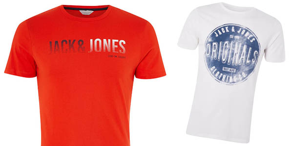 camisetas diseño casual para hombre Jack & Jones oferta Zavvi