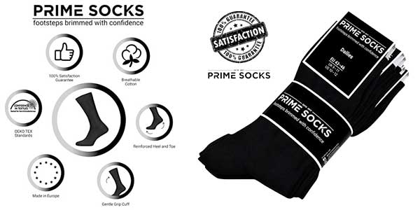 Pack de 10 pares de calcetines Prime Socks Dailies en color negro chollazo en Amazon Moda