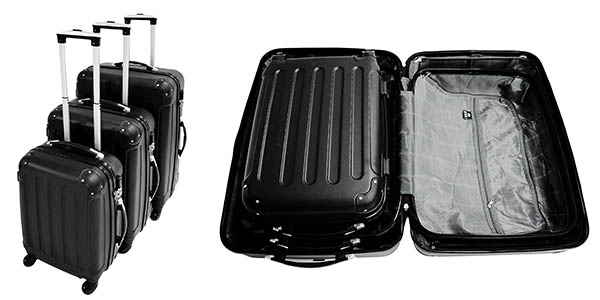 set 3 maletas Todeco ABS resistente ruedas oferta Amazon