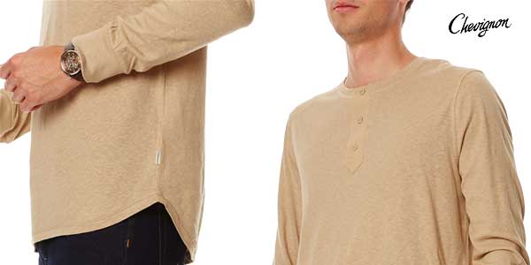 Camiseta Chevignon de manga larga para hombre en color beige chollo en eBay España