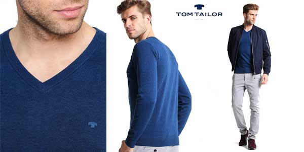 Suéter de pico Tom Tailor Basic V-Neck chollo en Amazon Moda