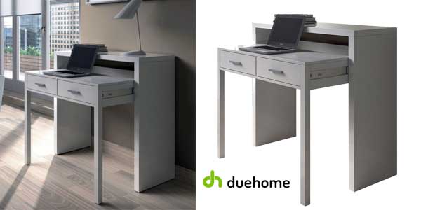 Mesa consola escritorio extensible en blanco brillo de Duehome chollo en eBay 