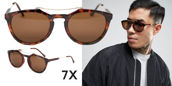 Pack de 2 pares de gafas de sol 7X redondas de para hombre chollo en Asos