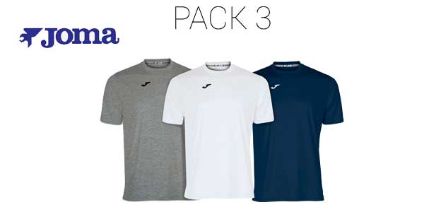 Pack multicolor de 3 camisetas Joma para hombre barato en eBay