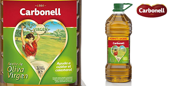 Aceite de oliva virgen Carbonell de 3 litros barato en Amazon