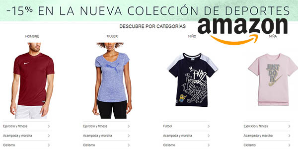 Amazon promoción en la nueva colección de ropa de deporte con grandes descuentos