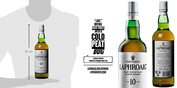 Botella de whisky Laphroaig Islay Single Malt de 10 años (70 cl)
