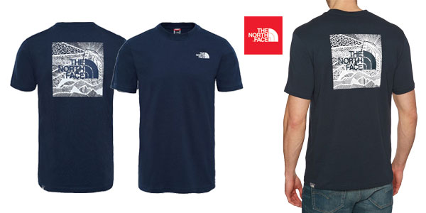 Camiseta The North Face M Ss Redbox Cel en color azul navy para hombre chollazo en Amazon