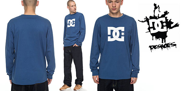 Camiseta DC Shoes Star de manga larga y color azul para hombre barata