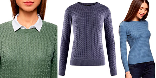 Chollo suéter fino de punto en varios colores para mujer